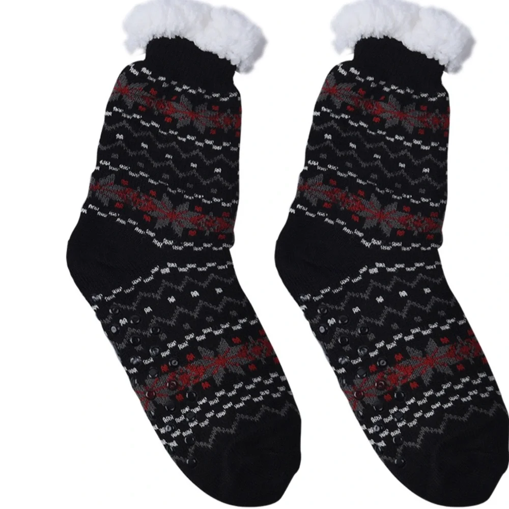 (2) Two Pairs Sherpa Knitted Socks
